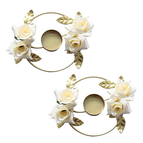 Vocdikficy Hochzeits-Kerzenständer, Blumen-Kerzenständer, Blumen-Kerzenhalter für Tische, Hochzeits-Mittelstücke, Rosengirlande, Kerzenhalter, Langlebig von Vocdikficy