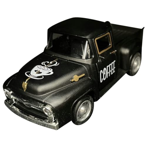 Vocdikficy Kaffeebar-Metall-Truck, Retro-Pickup, Mini-Druckguss-Truck für Bauernhaus-Kaffeestation, Tischdekoration (Schwarz) von Vocdikficy