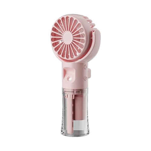 Vocdikficy Luftbefeuchtender Sprühventilator, Hängender Nackenventilator, Faltbarer Mini-Handventilator, Pink von Vocdikficy