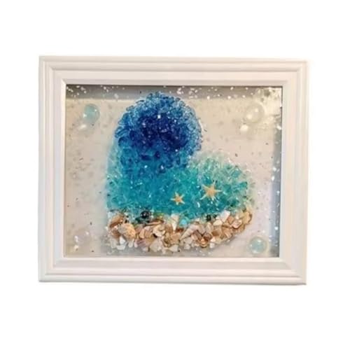 Vocdikficy Meeresglas-Kunstset mit Ozeanmotiv für Erwachsene, Bilderrahmen, Einfach zu Bedienen, DIY-Mosaik-Kunst- und Bastelsets, Handgefertigt, D von Vocdikficy