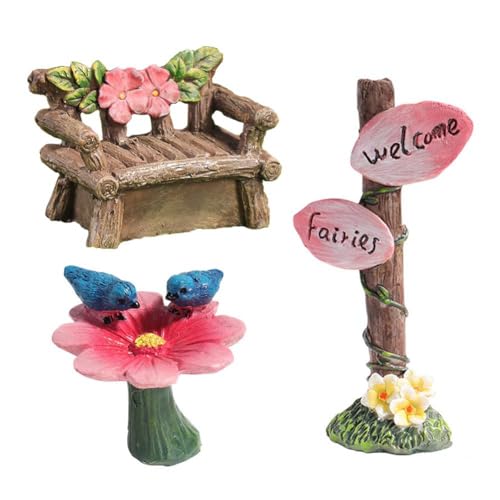 Vocdikficy Miniatur-Feengartenmöbel, Kunstharz, Mini-Stuhlfigur, Mikro-Landschaftsornament, Feengarten-, Einfach zu Verwenden von Vocdikficy