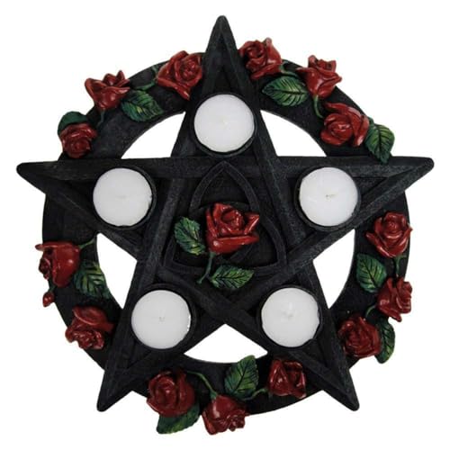 Vocdikficy Rosenteller-Retro-Kerzenständer-Ornamente, Fünfzackige Stern-Kerzenständer, Tarot-Ornamente, Kunstharz-Kunsthandwerk von Vocdikficy