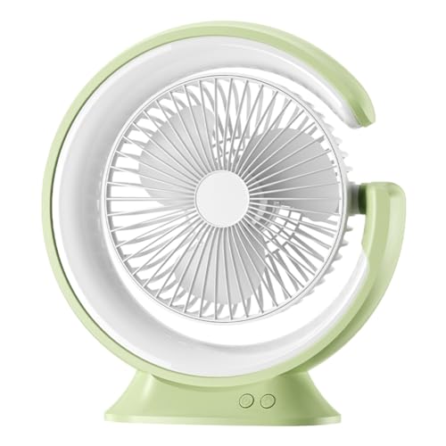 Vocdikficy Schreibtischlampenventilator, 1200 MAh, Desktop-Läuferlicht, Mini-Handheld-Elektroventilator, Multifunktional, Praktischer 3-Gang-Ventilator, Grün von Vocdikficy