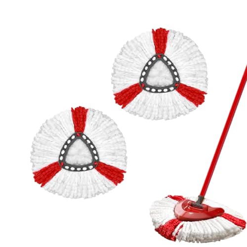 2 Stück Drehmoppköpfe Mikrofaser for Vileda 2 in 1 Turbo Dreieck Spin Mop 360 Grad Drehmoppköpfe für alle Böden,Maschinenwaschbar, Nass- und Trockengebrauch von Voddkis