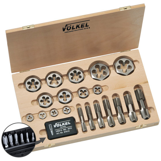 VÖLKEL - HexTap Set + Sechskantmuttern DIN 382, HSS-G, G 1/8" - 1.1/2" von Völkel