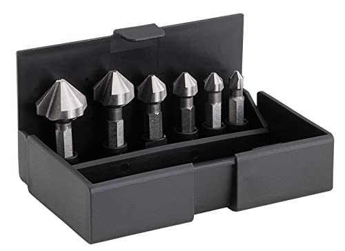 VÖLKEL Kegelsenker-Bit-Satz | HSS G | 6,3 – 20,5 mm | Sechskant-Aufnahme | Senker Metall | Senkbohrer Metall | Metallbohrer | Bohrsenker | Kegelsenker Set | Entgrater Set von Völkel