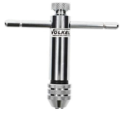 Völkel Werkzeughalter Gewindeschneider No.2 | 100 mm | Ratschen-Gewindeschneidkluppe | Für Vierkant Gewindebohrer | Rechts + Links umschaltbar | Von 4.5-8.0 mm (M5-12/7/32-1/2) von Völkel