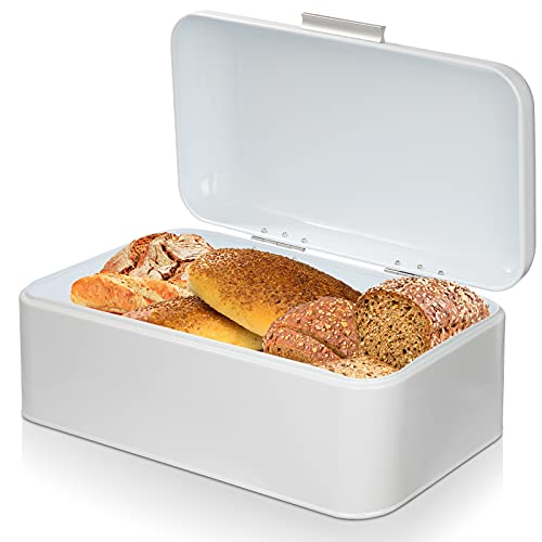 Voency Brotkasten, Brotkasten für Küche Arbeitsplatte, Metall Brotaufbewahrungsbehälter Behälter, Retro Brothalter Box mit Deckel, Aufbewahrungsbehälter für Gebäck Brot Brot Brot Box von Voency