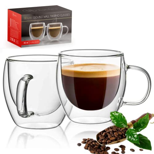 Vog&Arths Doppelwandige Espressotassen mit Ohr - 2x 80ml - Gläser für Espresso Vog&Arths Doppelwandige Espressotassen mit Ohr - 2x 80ml - Gläser für Espresso von IPARLUX
