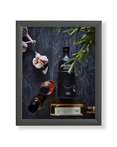 VO Design Alva Premium Bilderrahmen 50x70 cm Graphit Dunkelgrau Rückwand Weiß Kunstglas Klar Farb und Größenwahl von Vogel Design