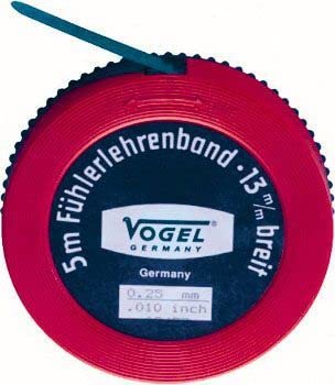 Vogel Germany Fühlerlehrenband (Länge 5 Meter, Messbereich 0,80 mm / .032 inch, gehärteter Federstahl, mit Kunststoffdose) 455080 von Vogel's