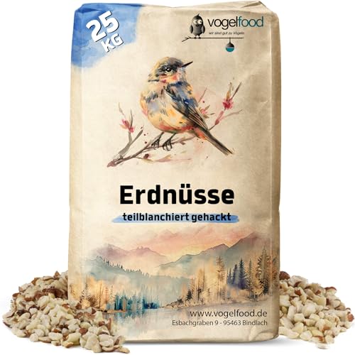 Vogelfood Erdnüsse teilblanchiert gehackt 25 kg geviertelt Vogelfutter Igelfutter Vogelfood Erdnüsse teilblanchiert gehackt 25 kg geviertelt Vogelfutter Igelfutter von vogelfood wir sind gut zu Vögeln