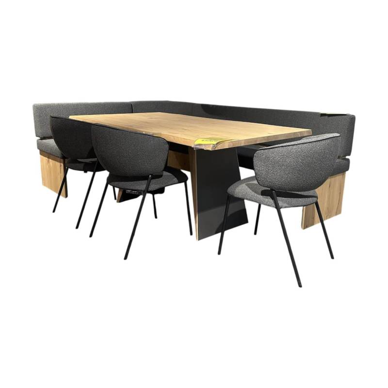 Essgruppe V Tektura Bank Und Stuhl Stoff Select Basaltbraun Braun Metallgestell ... Essgruppe V Tektura Bank Und Stuhl Stoff Select Basaltbraun Braun Metallgestell ... von Voglauer