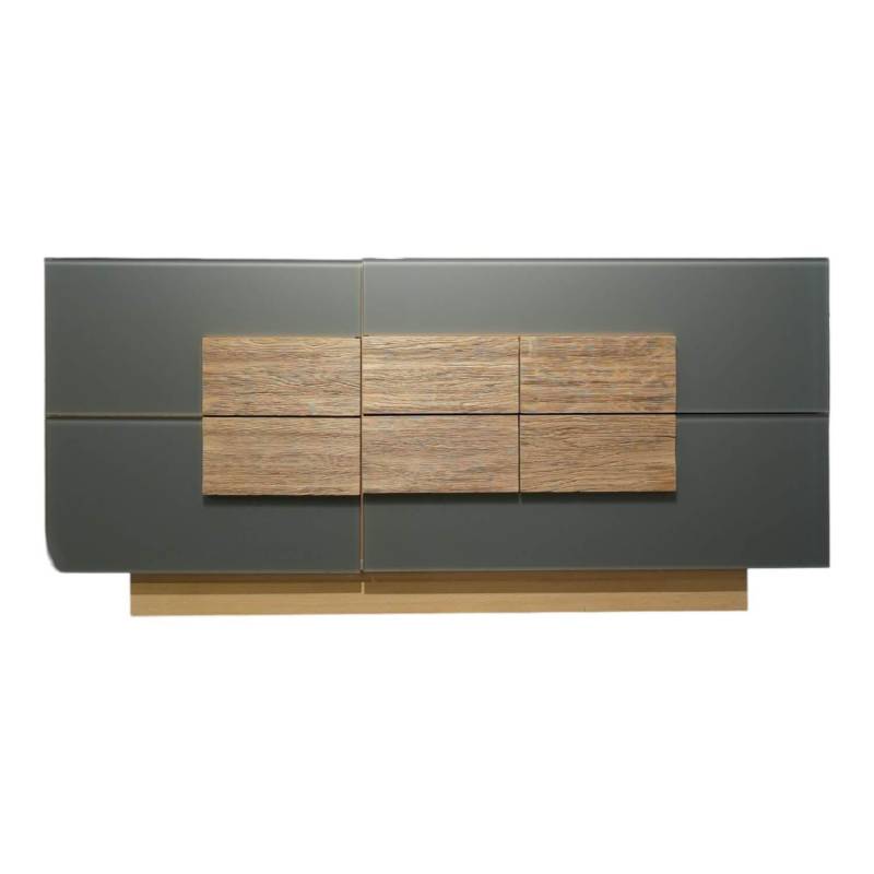 Sideboard Vmontanara Wildeiche Geölt Braun Glas Montegrau Grau von Voglauer