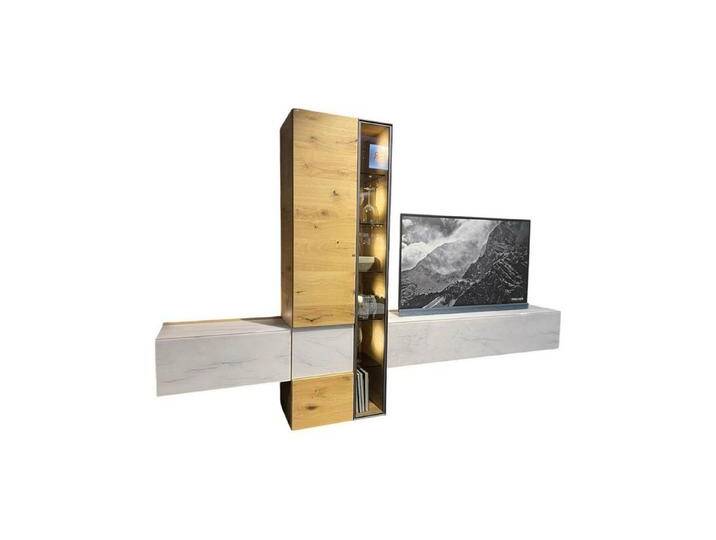 VOGLAUER Anbauschrank Wohnwand TE Vtektura TEV248 L W W Wildeiche Rustiko Schwarz, braun von Voglauer