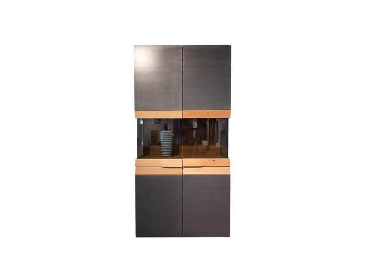 VOGLAUER Standvitrine Vitrine V Organo Lack Anthrazit Wildeiche Rustiko Mit LED Beleuchtung VOGLAUER Standvitrine Vitrine V Organo Lack Anthrazit Wildeiche Rustiko Mit LED Beleuchtung von Voglauer