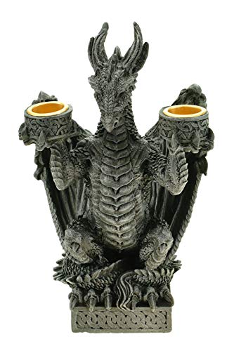 Vogler 766-2963 Kerzenhalter Drache hält Kerze 20 cm Dragon Figur von Joh. Vogler GmbH