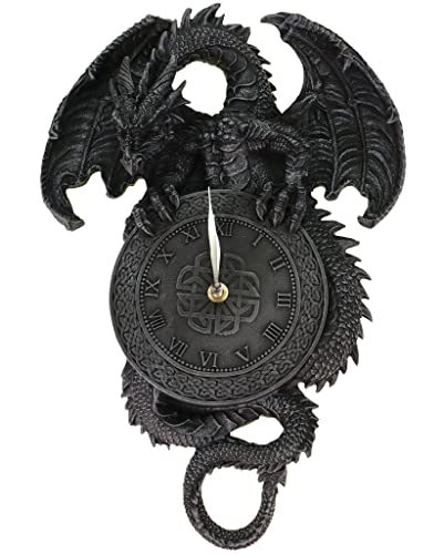 Prachtvolle Wanduhr Drache Kreuz Dragon Gothic Uhr von Vogler