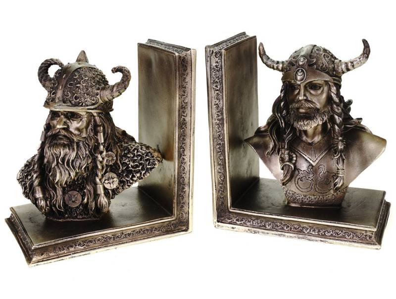 Vogler Dekofigur 2er Set Buchstützen Wikinger Germanen Figur Bookholder Vikings von Vogler