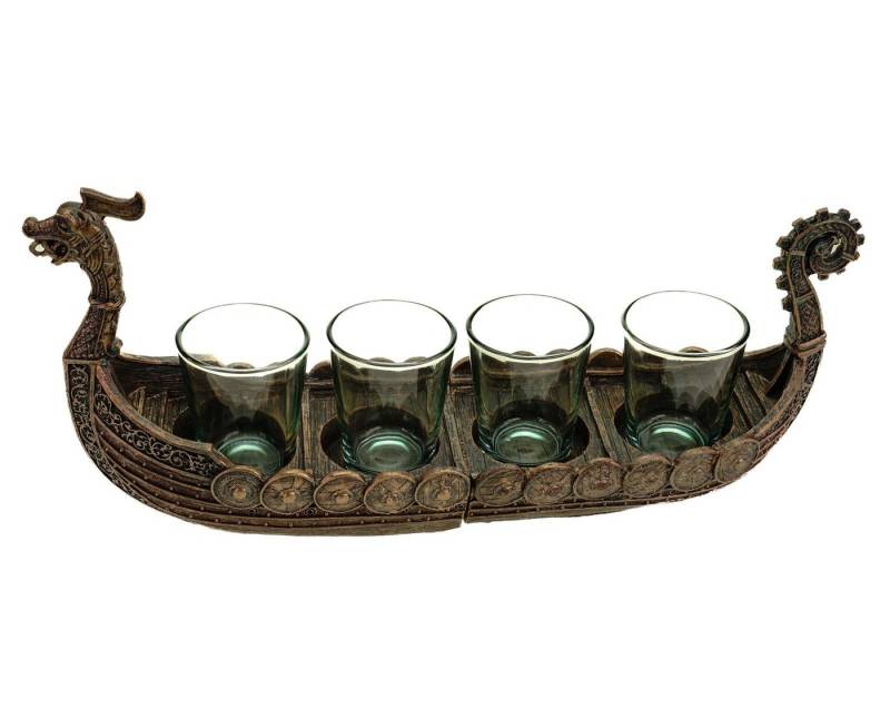 Vogler Dekofigur 31cm Drakkar Wikingerschiff - 2-teilig mit 4 Schnapsgläsern Shots Vogler Dekofigur 31cm Drakkar Wikingerschiff - 2-teilig mit 4 Schnapsgläsern Shots von Vogler