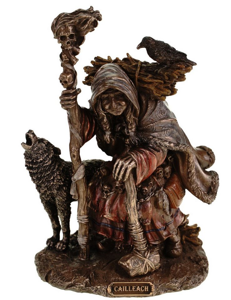 Vogler Dekofigur Cailleach Nan Cruachan keltische Wetter und Sturmhexe bronz.Veronese von Vogler