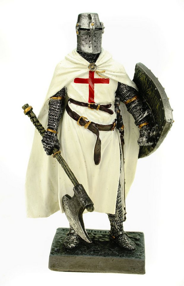 Vogler Dekofigur Deutscher Tempelritter mit Axt + Schild 18 cm Figur Templerkreuz von Vogler