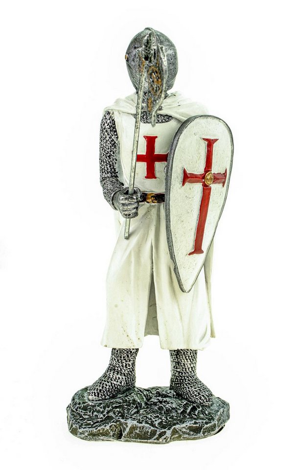 Vogler Dekofigur Deutscher Tempelritter mit Axt und Schild weiß rot 18 cm Figur Templer von Vogler