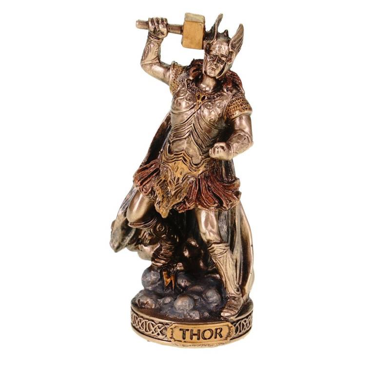 Vogler Dekofigur Miniatur Figur germanischer Gott Thor bronzefarben by Veronese von Vogler