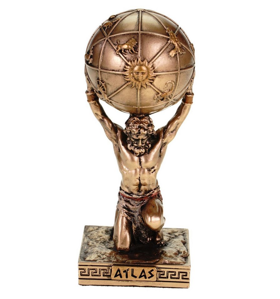 Vogler Dekofigur Miniatur Figur griechischer Gott Atlas Bronzefarbe Figur by Veronese von Vogler