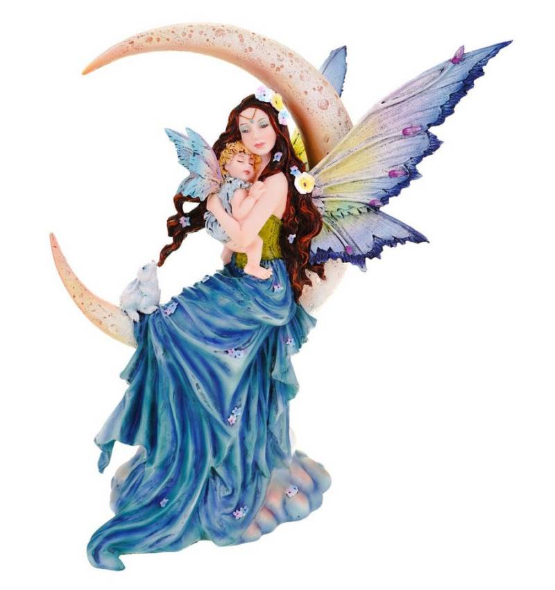 Vogler Dekofigur Mondfee Luna mit schlafendem Feenkind und Traumhasen 29 cm Figur Fee Vogler Dekofigur Mondfee Luna mit schlafendem Feenkind und Traumhasen 29 cm Figur Fee von Vogler