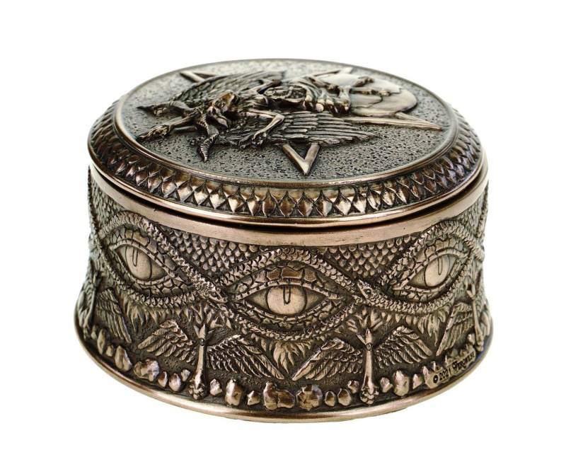 Vogler Dekofigur Pentagrammdose mit Gottheit Baphomet - rund bronziert by Veronese Vogler Dekofigur Pentagrammdose mit Gottheit Baphomet - rund bronziert by Veronese von Vogler