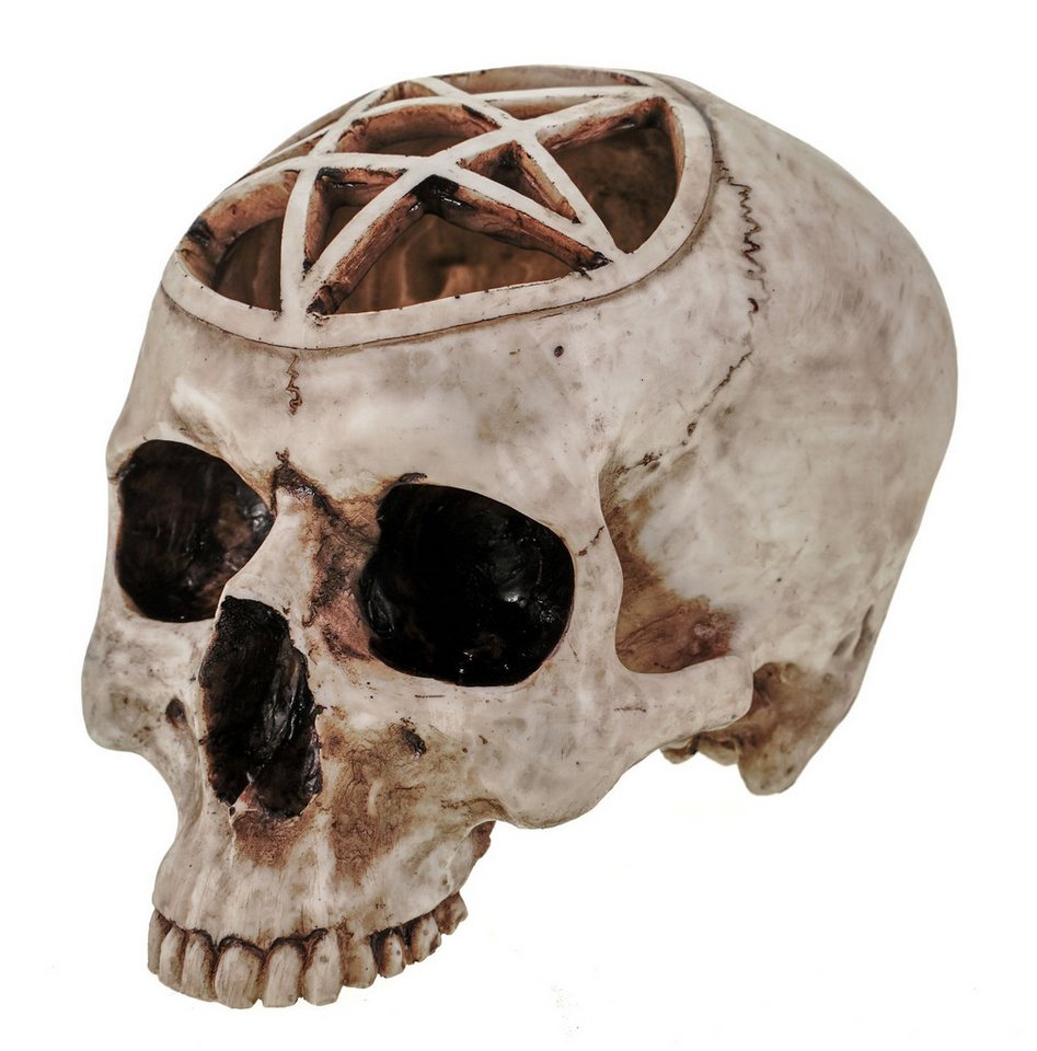 Vogler Dekofigur Ritualschädel mit Pentagramm Handbemalte Kunststeinreplik 19cm Figur Vogler Dekofigur Ritualschädel mit Pentagramm Handbemalte Kunststeinreplik 19cm Figur von Vogler