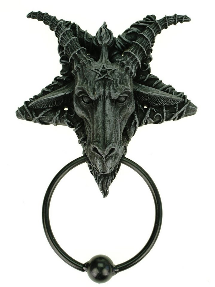 Vogler Dekofigur Türklopfer Baphomet mit Metallring Satan Teufel Dämon 23 cm Figur Tür von Vogler