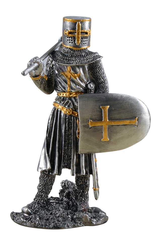 Vogler Dekofigur Vogler Zinn Kreuzritter mit Axt und Schild 10 cm Figur Templer Deko von Vogler