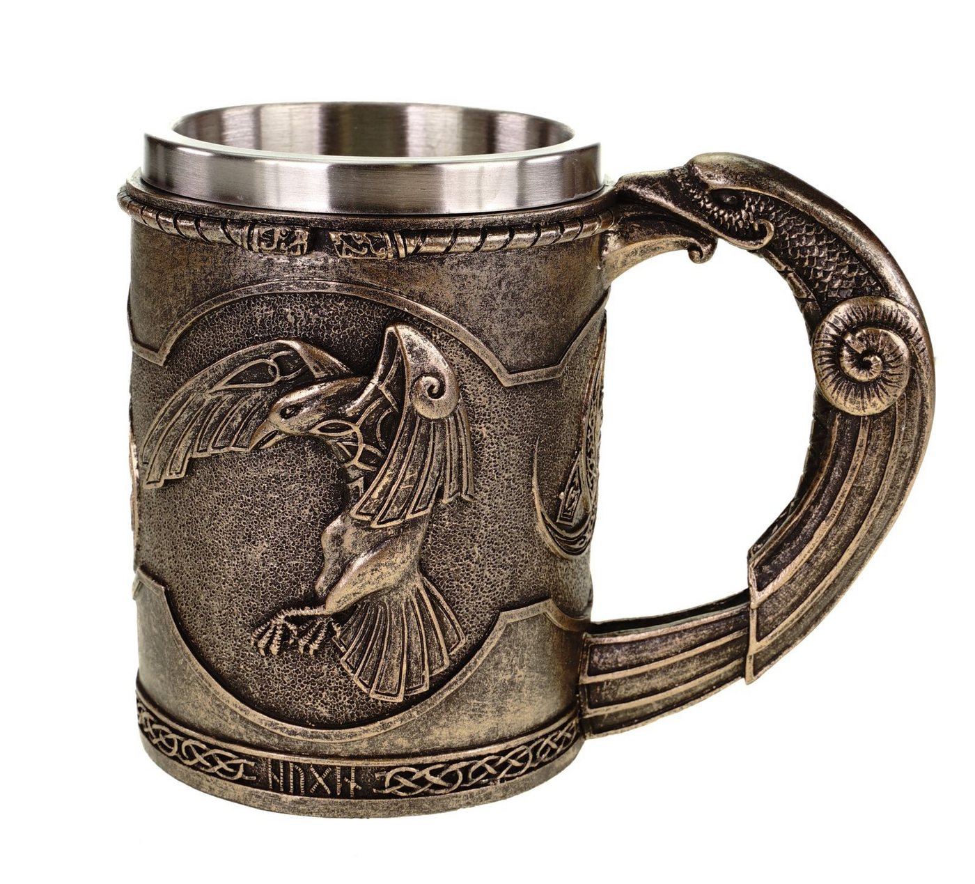 Vogler Dekofigur Wikingerkrug Hugin und Munin Edelstahleinsatz 600 ml Figur Odin Vogler Dekofigur Wikingerkrug Hugin und Munin Edelstahleinsatz 600 ml Figur Odin von Vogler