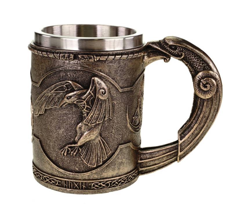 Vogler Dekofigur Wikingerkrug Hugin und Munin Edelstahleinsatz 600 ml Figur Odin Vogler Dekofigur Wikingerkrug Hugin und Munin Edelstahleinsatz 600 ml Figur Odin von Vogler