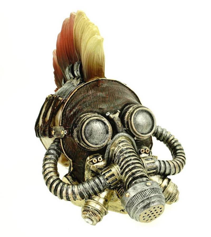 Vogler Dekofigur Totenschädel Steampunkschädel Fury Max Gasmaske 23 cm Totenkopf von Vogler