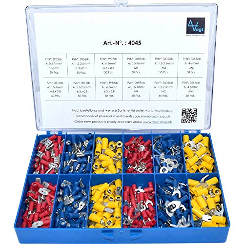 Vogt Verbindungstechnik 4045 Quetschverbinder-Sortiment 0.50 mm² 6 mm² Rot, Blau, Gelb 520 St. von Vogt Verbindungstechnik