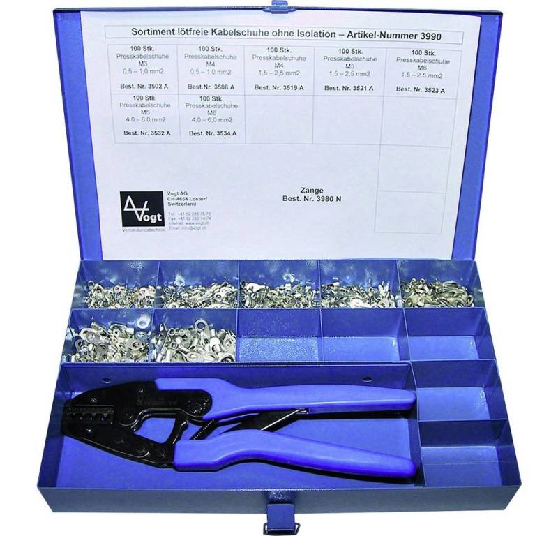 Vogt Verbindungstechnik Ringkabelschuh Vogt Verbindungstechnik 3990 Ringkabelschuh-Sortiment 0.50 mm² 6 mm² S, 3990 von Vogt Verbindungstechnik