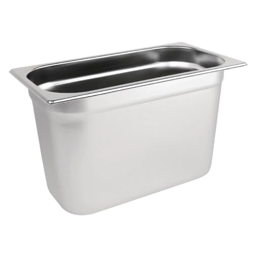 Vogue Edelstahl 1/3 Gastronorm-Pfanne, 7,5 l / 40 mm tiefer Lebensmittelbehälter von VOGUE