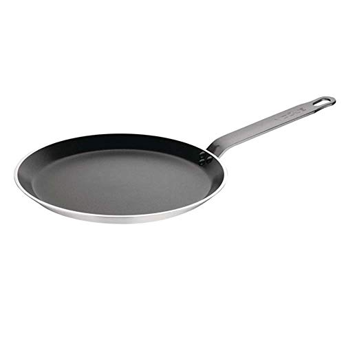 Vogue FB697 Schmorpfanne, Teflon, Aluminium, Induktion, antihaftbeschichtet, 20 x 320 mm, Schwarz/Silber von VOGUE