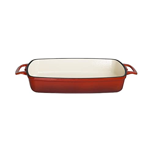 Vogue GH320 Auflaufform aus Gusseisen, rechteckig, 2,8 l, 55 x 390 x 235 mm, Rot von VOGUE