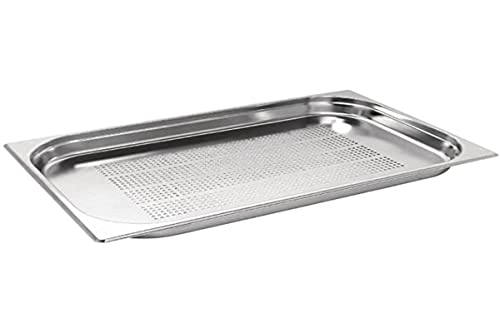 Vogue GN-Behälter Edelstahl 6,5cm GN1/1 gelocht von NISBETS