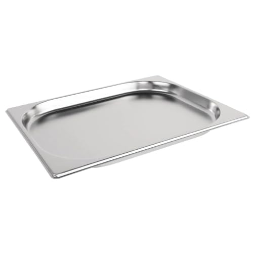 VOGUE K906 1/2 Gastronorm-Pfanne, Edelstahl, 1,2 l, 20 mm tief, Lebensmittelbehälter, silberfarben von VOGUE