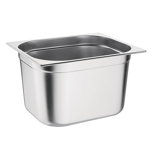 Vogue Gastronorm-Pfanne 1/2, Edelstahltablett, Tiefe: 200 mm, Fassungsvermögen: 12 Liter, Behälter für heiße und kalte Speisen, Bain-Marie-kompatibel, Deckel separat erhältlich, K932 Vogue Gastronorm-Pfanne 1/2, Edelstahltablett, Tiefe: 200 mm, Fassungsvermögen: 12 Liter, Behälter für heiße und kalte Speisen, Bain-Marie-kompatibel, Deckel separat erhältlich, K932 von VOGUE