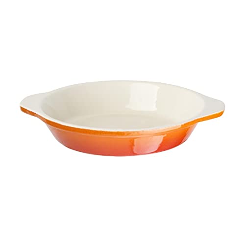 Vogue runde Gratinform aus Gusseisen, 400 ml/150 (Durchmesser) mm, Orange und Creme, emailliertes Gusseisen, kompatibel mit Induktion und allen Herdarten, GH316 Vogue runde Gratinform aus Gusseisen, 400 ml/150 (Durchmesser) mm, Orange und Creme, emailliertes Gusseisen, kompatibel mit Induktion und allen Herdarten, GH316 von VOGUE