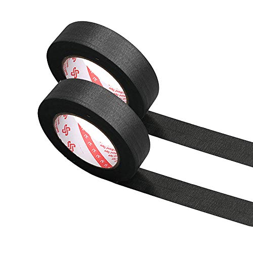 Vogueing Tool 2 Rollen 30 mm x 50 m strukturiertes Papierband beschreibbares Abdeckband Malerband für Malerei Handwerk und Heimwerker - schwarz von Vogueing Tool