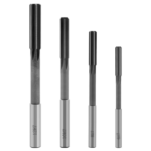 HSS-Reibahlensatz, Handreibahlen mit geradem Schaft, Maschinenreibahle, HSS-Fräser-Werkzeugsatz mit geradem Schaft, 4-teilig (6–12 mm), H7 von Vogueing Tool