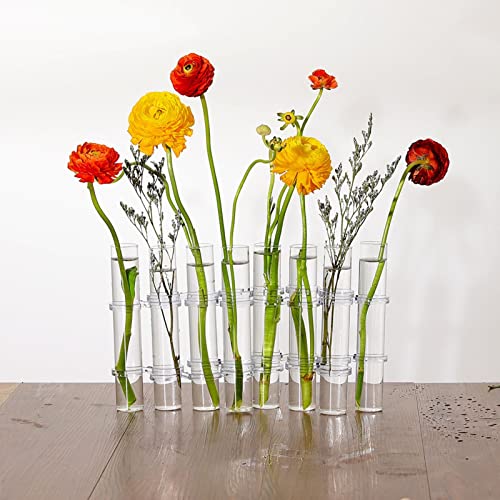 Voiakiu Aufklappbare Blumenvase, kreative Reagenzglasvasen, durchsichtige aufklappbare Glasvase, Hochzeitstischdekoration, Moderne Röhrenknospenvase für Blumen, Pflanzen, Heimdekoration von Voiakiu