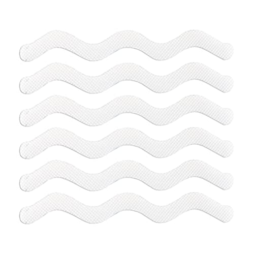 Voiakiu Badewannen-Aufkleber-Streifen - 6 Stück wasserdichtes, rutschfestes, transparentes Griptape | S-förmige Anti-Rutsch-Streifen, Selbstklebende Treppenstufen, geeignet für nackte Füße von Voiakiu